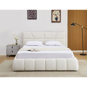 Cama de Diseño Italiano Moderno y Lujoso, Estilo Nube, Europea, Tamaño Matrimonial, Queen, King, Tapizada en Tela Blanca, con Cabecera Acolchada, Estilo Suave para Dormitorio - Product Image 2
