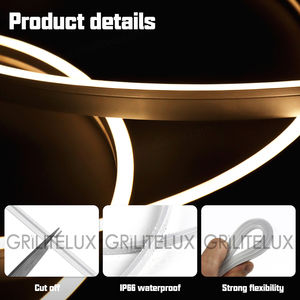 Bande lumineuse LED néon flexible en silicone intégré, design durable, extrusion en silicone, sortie uniforme DC12V/24V, tube en silicone - Product Image 2
