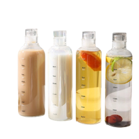 Bouteille d'eau en verre borosilicate 500 ml avec manchon en silicone, marqueur de temps, échelle graduée, anti-fuite, réutilisable, pour jus, lait, boissons