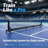 Système de filet de pickleball portable et mobile avec poteaux pour terrains extérieurs et intérieurs, entraînement en club