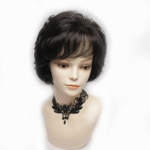 Perruque en cheveux humains ondulés volumisante de 8 pouces, couleurs naturelles, clip-in, légère, bonnet de chimiothérapie par WIGTS, livraison rapide - Product Image 1