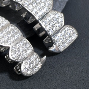 Grillz de Oro con Microincrustaciones de Zirconia Estilo Hip Hop, Joyería Unisex para Fiestas, Diseño Geométrico, Origen Yiwu YT4199 - Product Image 3