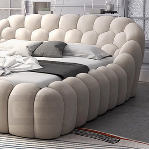 Cama King Size Gainsville Furniture, Tapizada en Tela Azul Oscuro, Estilo Moderno con Burbujas 3D - Product Image 5