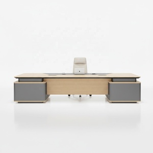 ชุดโต๊ะทำงานผู้บริหารไม้ขนาดใหญ่สไตล์โมเดิร์น สำหรับสำนักงานที่บ้านและอาคารสำนักงาน - Product Image 3