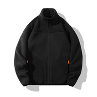 Aoyema 2023 automne hiver veste chaude manteau pour hommes et femmes haute qualité polyester sweats fermeture éclair vêtements décontractés