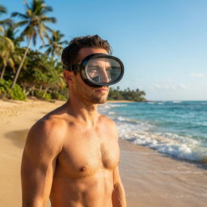 Máscara <span class=keywords><strong>de</strong></span> Buceo <span class=keywords><strong>de</strong></span> Silicona para Adultos, Máscara <span class=keywords><strong>de</strong></span> Snorkel para Pesca Submarina, Forma Redonda Ovalada - Product Image 3