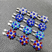 Boutons décoratifs floraux en strass WBK-1630 pour chemise, avec couvre-boutons amovibles en cristal