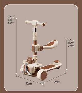 Лидер продаж, многофункциональные складные детские самокаты для детей 6-8 лет - Product Image 5