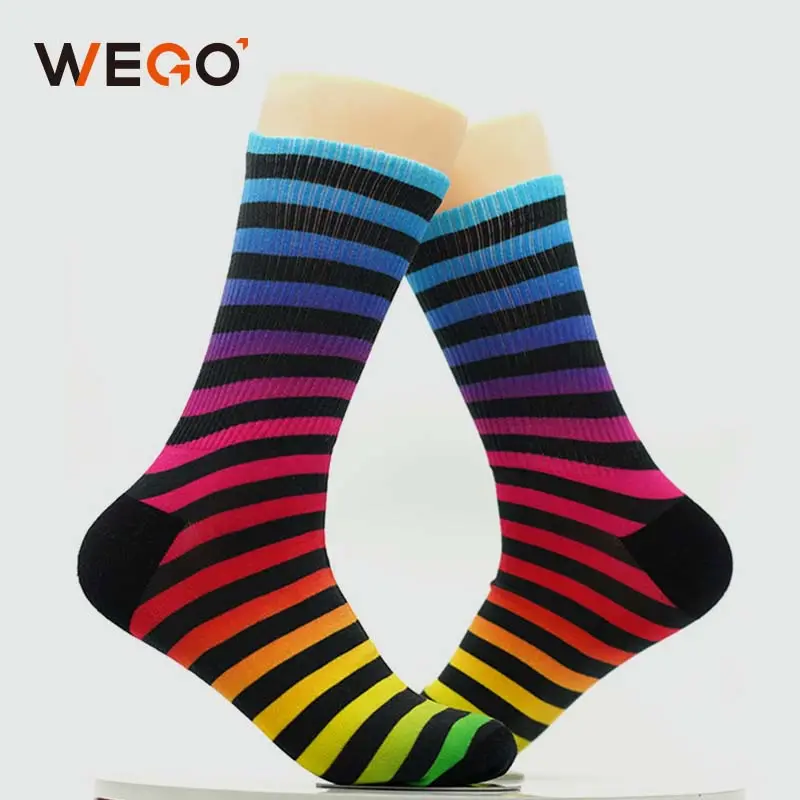 Chaussette de sport imprimée sur mesure pour l'impression par sublimation chaussettes rayées à impression numérique 3D