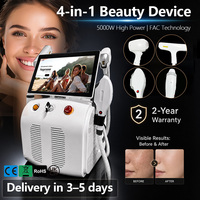 Appareil de beauté 4 en 1 de bureau, épilation au laser diode, radiofréquence, laser Nd Yag, refroidissement par point de congélation, équipement commercial haute puissance