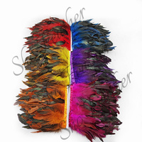 Vente Pas Cher Naturel Coq Schlappen Plume Garniture Coque Plumes Frange pour Costumes De Carnaval Vêtements Tissu Décoration