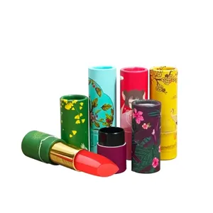 Factory Price Custom Empty Push Up Lipsticks Cardboard Oil Proof Packaging Cans Container Deodorant 0.3oz Lipbalm Paper Tube