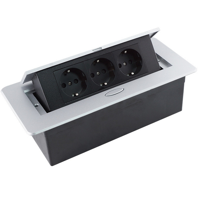 EU Germany Type Desktop Hidden Pop up Power Socket with Box for Kitchen Appliances
