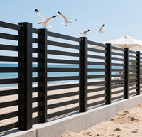 Clôture de jardin en alliage d'aluminium, facile à assembler, sans creuser, panneaux à lattes horizontales, sécurité, résistante à la décomposition, durable, écologique, certifiée CE