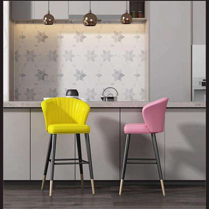 Silla <span class=keywords><strong>de</strong></span> barra alta americana simple nórdica moderna con pata <span class=keywords><strong>de</strong></span> hierro y respaldo para uso doméstico o comercial <span class=keywords><strong>Comprar</strong></span> taburete alto - Product Image 5
