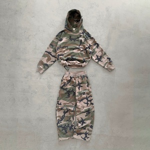 Custom Baggy Sweatpants Hoodie Set <b>Jogging</b> Suit <b>Camouflage</b> Camo Streetwear Oversize Design Tracksuit Men Custom Sweat Suit - Product Image 1