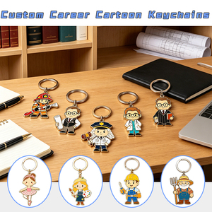 Portachiavi in metallo smaltato personalizzati a tema professionale: Dottore, Ingegnere, e altre carriere. Ideali come regali per dipendenti, anche per i più esperti. - Product Image 1