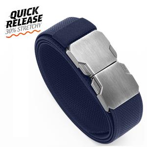 Riem met aangepast logo, snelgesp, gesp van geborsteld metaal, tactische webriemen voor beveiligingspersoneel, werkkleding, stretchriem voor heren - Product Image 1