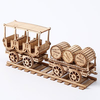 Puzzle 3D en bois à assembler soi-même, modèle de wagon de train rétro, jouet décoratif