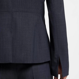 Trajes y Blazers de Mujer en Azul Marino Oscuro, Cuello de Solapa con Muescas, Corte Entallado, Mezcla de Lana Premium, Ropa de Trabajo para Oficina - Product Image 6