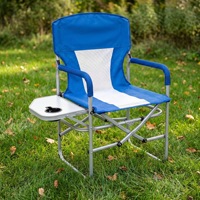 Chaise pliante d'extérieur en acier au carbone, petite table multifonctionnelle, fauteuil de camping surdimensionné, chaise de réalisateur