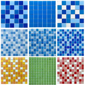 Gaoming Piscina De Vidro Cristal Telhas Mosaico De Vidro Com Certificado Ce Mosaico Telha Banheiro Banheiro Azul Backsplash Vidro Para Mosaico