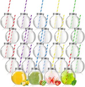 Bouteille de boisson en plastique en forme de boule de Noël avec paille, gobelet en plastique, 400 ml, bouteille de boisson en forme de boule de Noël - Product Image 1