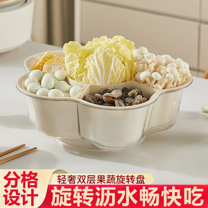 Flower Shape Hot Pot Serving <b>Plate</b> Multi Compartment Drainable Food Preparation Tray Dishwasher Safe Party Use - Product Image 4