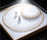 Ensemble de bijoux en perles d'eau douce naturelles pour mariage, boutons en perles, collier en argent sterling, perles pour la fabrication de bijoux