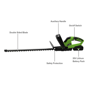 Taille-haie électrique sans fil portatif double de 510 mm, alimenté par <span class=keywords><strong>batterie</strong></span> au lithium 18V 20V, pour la taille et le bordage des jardins (OEM) - Product Image 4