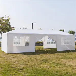 3x9M đám cưới gazebo bên lều với đầy đủ PE sidewalls với cửa sổ nhà thờ không thấm nước và UV kháng