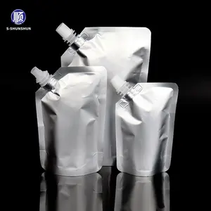 Custom wholesale recyclable 1000M Nozzle Doypack Bags Beverage Ziplock Stand Up Plastic Packaging Spout Pouch For Liquid