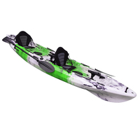 Canoë Kayak 395CM Construction rotomoulée Tandem Sit-On-Top Design Stable Sit-On-Top Design Double Kayak De Pêche 2 Personnes