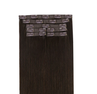 Extensions de cheveux naturels Remy 100 % bruts à clipser, double épaisseur, invisibles, sans couture, pour salon, avec logo personnalisé