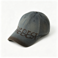 Casquette de baseball unisexe style vintage américain, délavée et vieillie, avec lettres, à large bord, effet amincissant pour le visage, tendance et polyvalente