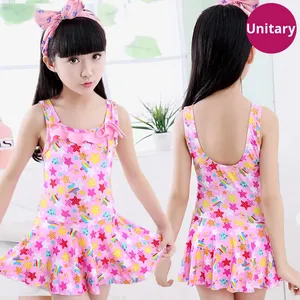 Costume <span class=keywords><strong>da</strong></span> <span class=keywords><strong>bagno</strong></span> floreale intero <span class=keywords><strong>da</strong></span> ragazza carino con Logo anteriore per lezioni di nuoto per bambini Set Bikini per bambini - Product Image 2