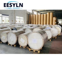 EESYLN Vente en gros étiquette blanche personnalisée synthétique Pp Pvc PET jet d'encre argent mat auto-adhésif papier pour étiquettes thermiques rouleau Jumbo