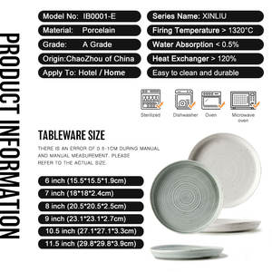 Plato de cena de bistec de postre de porcelana duradera azul y blanca reactiva de forma Irregular de alta calidad para restaurante Hotel - Product Image 6