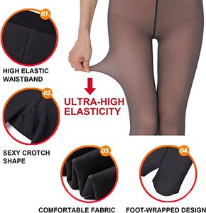 Collant/<span class=keywords><strong>Leggings</strong></span> Termici Invernali Felpati Marrone Scuro da Ragazza Taglie Forti, Spessi e Trasparenti, per Uso Casual - Product Image 5