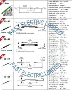 Interrupteur à lame (reed switch) RMCIP MKA07101 AT15-20 7mm à souder, normalement ouvert, avec enveloppe en verre - Product Image 5