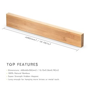 Porte-couteaux magnétique mural en bois de 16 pouces pour couteaux, ustensiles et outils - Product Image 4