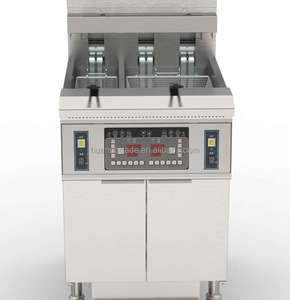 Friteuse électrique verticale en acier inoxydable à double cuve avec armoire de rangement, acier inoxydable 304, 380V, pour les restaurants de restauration rapide - Product Image 6