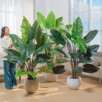 Plante artificielle en plastique de haute qualité, 18 têtes, 75 cm, en forme d'oreille d'éléphant, pour la décoration intérieure de la maison, du bureau, de l'hôtel, des occasions de mariage