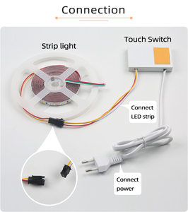 Interrupteur tactile intelligent pour miroir de salle de bain DC12V 1A avec variateur d'intensité et alimentation 12W, capteur tactile pour éclairage LED de miroir - Product Image 5