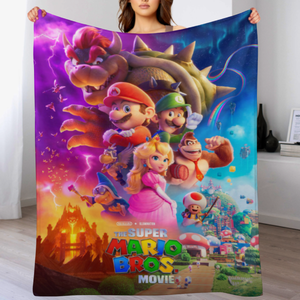 Manta de Viaje de Diseño Personalizado con Diseño de Super <span class=keywords><strong>Mario</strong></span> Bros, Suave y Cálida, Mantas para el Almuerzo, Venta al por Mayor - Product Image 6