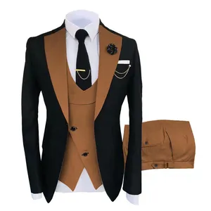 Abito da uomo con bottone singolo in lana da uomo italiano blazer uomo di alta qualità abiti da sposa 3 pezzi Slim Fit - Product Image 1