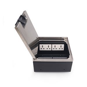 Caja de Piso de Acero Inoxidable para Conexión de Energía y Datos, Empotrable en Piso de Mármol con Caja de Acero Galvanizado - Product Image 4