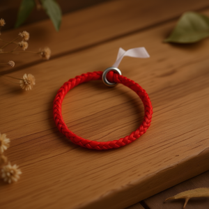 Bracciale Intrecciato con Nodo Piatto, Filo di Seta, Ciondolo in Acciaio Inossidabile, Bracciale Charm alla Moda, Regalo Unisex, Gioielli - Product Image 2