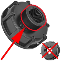 Connecteurs d'eau de jardin 1/2 \ "S60X6-Adaptateur fourre-tout IBC en plastique à filetage grossier pour robinet en laiton convertit le tuyau de vanne d'arrêt d'eau