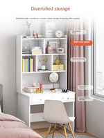 Bureau nordique avec étagère, bureau d'ordinateur blanc, chambre de fille, bureau d'étude simple pour la maison